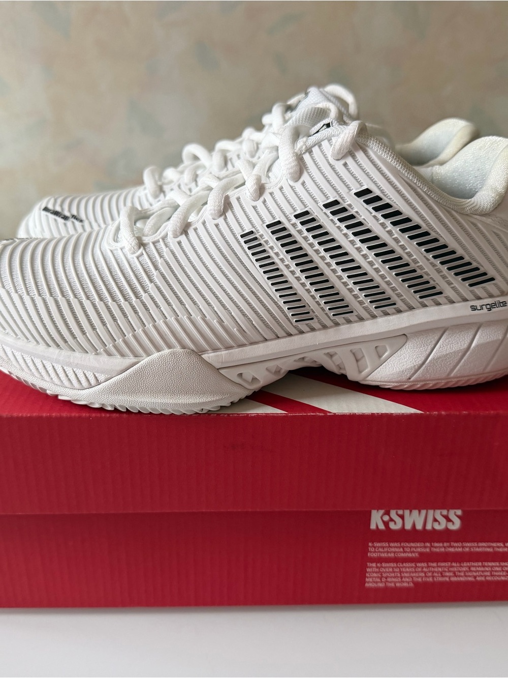 K-Swiss White Sneakers with Black Accents